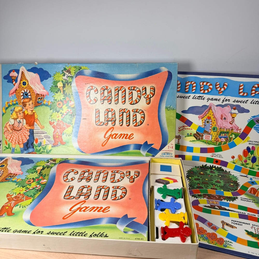 Vintage Candy Land 1955 1962 99% Complete Milton Bradley Board Game Retro 4700